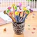 Yansanido 40 Pcs Colorful 7.28 Inch Length Random Cartoon Eraser Pencils, Cute Pencils for Office, School Supplies Students Children Gift (40)