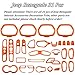 Danti Car Interior Accessories Decoration Trim Air Conditioning Vent Decoration & Door Speaker & Water Cup Holder & Headlight Switch & Window Lift Button Covers for Jeep Renegade 2015-2020 (Orange)