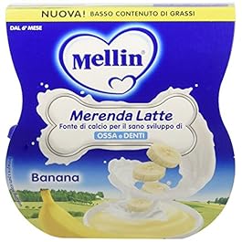 51Ijy4d6aEL. SS265 Mellin Merenda Latte e Banana - 6 Vasetti da 2x100 gr