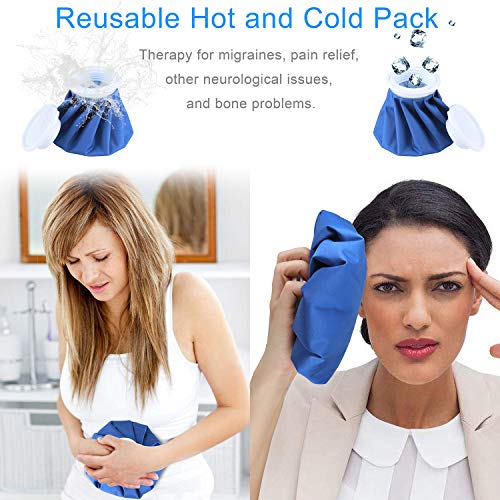 Ice Bag Packs, Saymeto Reusable Ice Bag for Injuries, Hot & Cold Therapy for Migraines, Pain Relief, Other Neurological Issues, and Bone Problems, 3-Pack, 3 Sizes (6"/9"/11")