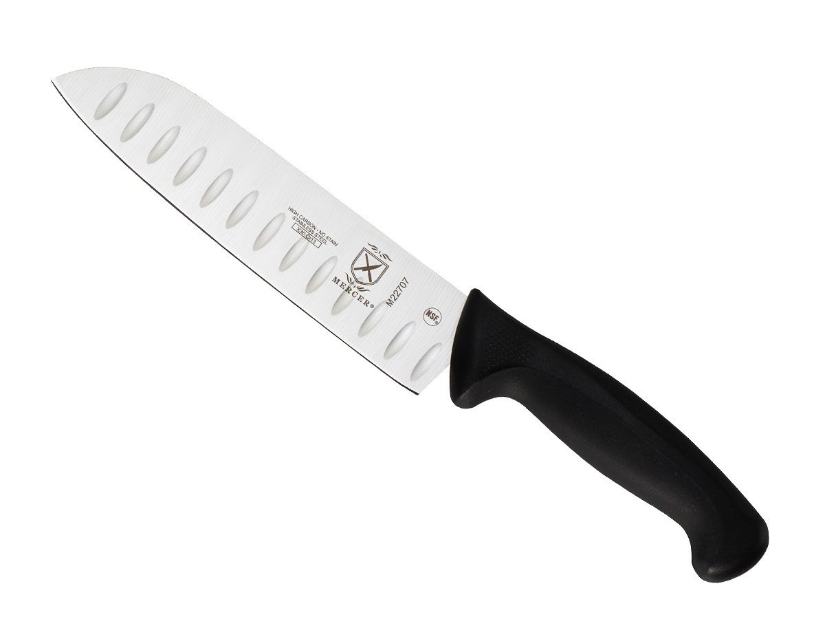 Mercer Culinary M22707 Millennia Santoku Knife with Granton Edge, 7