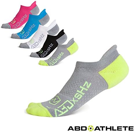 Low Cut Running Socks FEATURING Embedded Frequency Tech. 4 Improved Stamina Endurance &amp; Balance 4 Men &amp; Women. Pro Compression Arch Support (S/M, GRY)