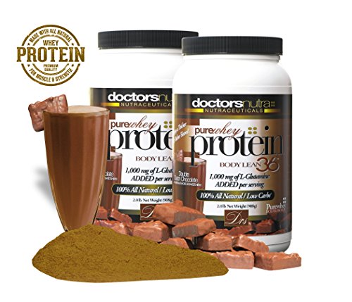 2 BOTTLE SAVINGS! Pure 100% Undenatured 100% Grass Fed Whey Protein Low Carb Low Fat Double Dutch Chocolate Flavor No with 1000 mg added L-Glutamine - 2 Lbs (Pack of 2)