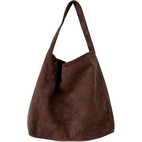 Sac Bandoulière En Suédine Rétro Pour Femme | Taille Grande, Fermeture Magnétique | Cabas Décontracté