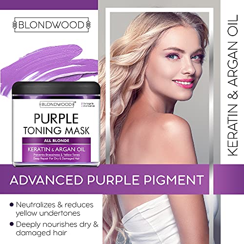 Purple Hair Mask with Retinol & Keratin Made in USA for Blonde