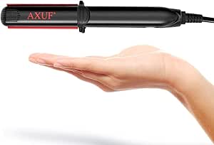 AXUF Mini Flat Iron, 2 in 1 Straightens &amp; Curls Small Hair Straightener, 3/4 Inch Travel Flat Iron for Short Hair