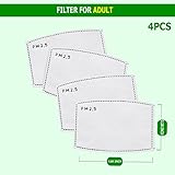 PM 2.5 Anti Pollution Mask Military Grade N99 Washable Dust Respirator Cotton Mouth Masks with Replaceable Filter for Adult Children(Filters)