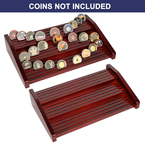 DecoWoodo Military Challenge Coin Display Holder Case, 12 Row Wooden ...