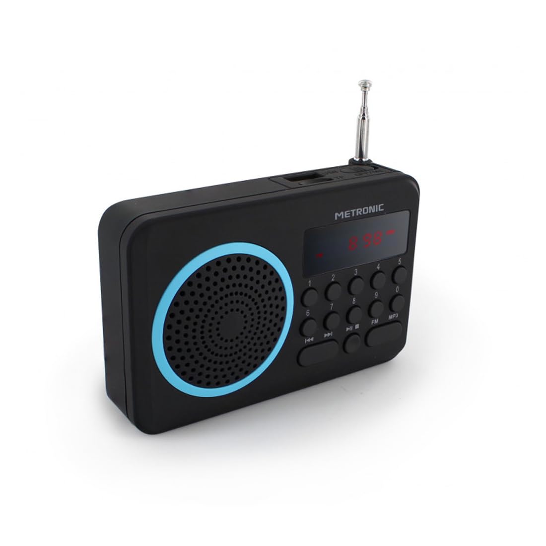 Metronic Radio Alarm Clock MP3 USB Port Standard black and blue