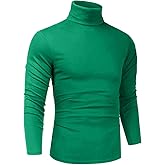 Men's Slim Fit Lightweight Long Sleeve Knitted Pullover Top Turtleneck Sweater T-Shirt