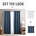 jinchan 75% Blackout Linen Textured Curtain 84 Inch Long for Living Room Room Darkening Thermal Insulated Grommet Top Window Drape for Bedroom 52x84 Blue 1 Panel