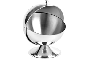 Stainless Steel Sugar Bowl with Roll Top Lid 16 oz Large Capacity Polished Candy Jar for Sugar Cubes Nuts Mints Easy Open for