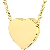 InfuMemo Heart Cremation Urn Necklace for Ashes for Women Men Cremation Locket Jewelry with Keepsake Urn Memorial Ash Jewelry