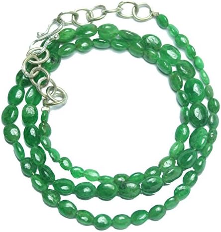 49 CTW 3x4 to 5x7 mm 16" Tsavorite Oval Beads Necklace 1A0Z3