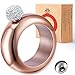 BOKIN Rose Gold 304 Stainless Steel Wine/Alcohol Wrist Flasket with Handmade Rhinestone Lid, Funnel in Gift Box For Women Girls Dance Birthday Party Club Bar, 3.5oz