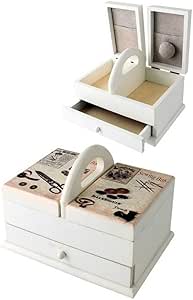 COSTURERO CON ASA EN MADERA LACADA CAJA ...