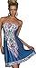 Chicgal Women's Coverup Dress Bohemian Beach Dress Strapless Floral Print Cover-up Dresses (Cowboy XL)