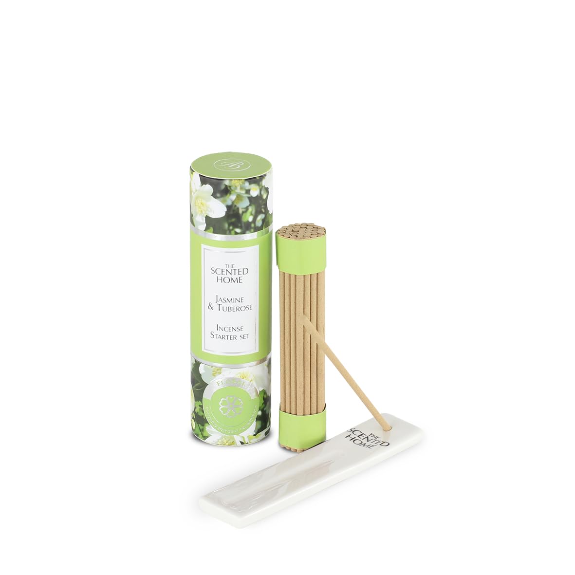 Ashleigh & Burwood Jasmine & Tuberose Mini Incense Set 37 premium-quality miniature incense sticks, one miniature ceramic holder
