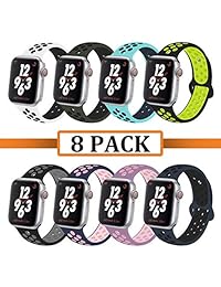 YC YANCH Compatible para Apple Watch Band 1.496 in 1.575 in 1.654 in 1.732 in, correa de silicona suave deportiva correa de repuesto compatible para iWatch Apple Watch Series 4 3 2 1, Nike+,Sport, Edition,S M M L Tamaño