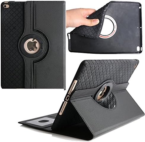 7.9 inch iPad Mini Case ,elelcfan 360 Degree Rotating Stand Smart Screen Protective Flip Folio Cover For Apple iPad Mini 1/iPad Mini 2/iPad Mini 3 7.9 inch(iPad Mini 1/2/3,Black)
