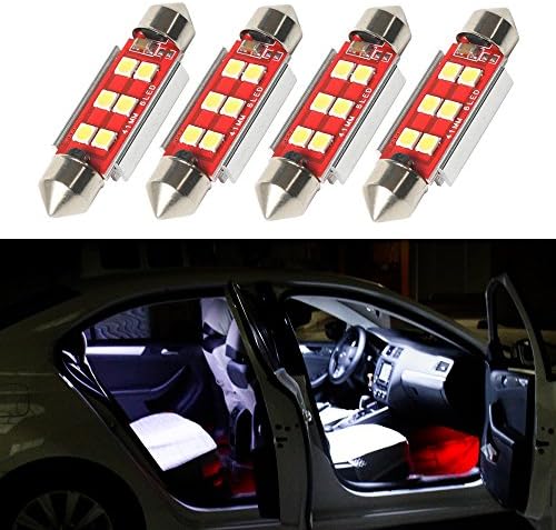 CHANONE 4pcs Extremely Bright 400 Lumens 6000K CANBUS Error Free 6-SMD 3030 Chipset 41mm 42mm 212-2 578 Festoon LED Bulbs Replacement for Interior Car Lights License Plate Dome Map Door Courtesy