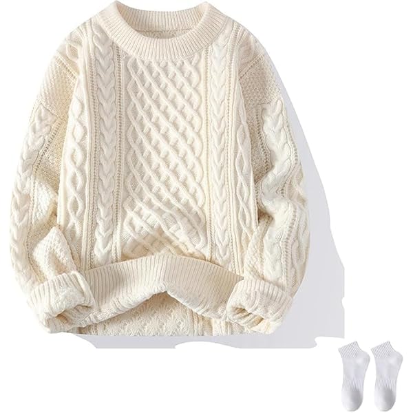 トップス 70s Football zipup cable knit sweater Cable Knit Sweater Vintage Pullover Sweater Casual Long