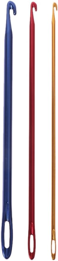 Deendeng Afghan Aluminium Crochet Hook Knitting Needle Hand Knit Tool With Threading Hole