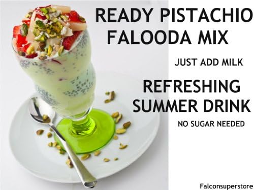 PISTACHIO FALOODA MIX | READY FALOODA POWDER 150g PISTA FLAVOUR EASY SUMMER DRINK MILKSHAKE PISTACHIO COLD DRINK BARBEQUE DRINK BBQ MANGO MILKSHAKE NO SUGAR NEEDED