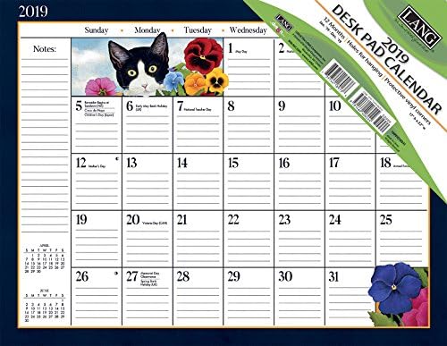 Lang American Cat 2019 Deskpad Office Desk Pad Calendar (19991010031)