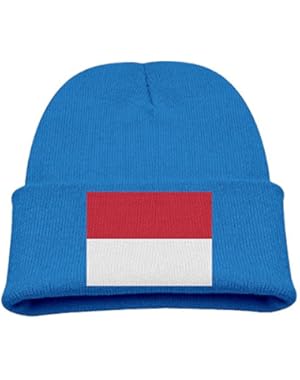 Flag Of Monaco Kid's Hats Winter Funny Soft Knit Beanie Cap Children Unisex