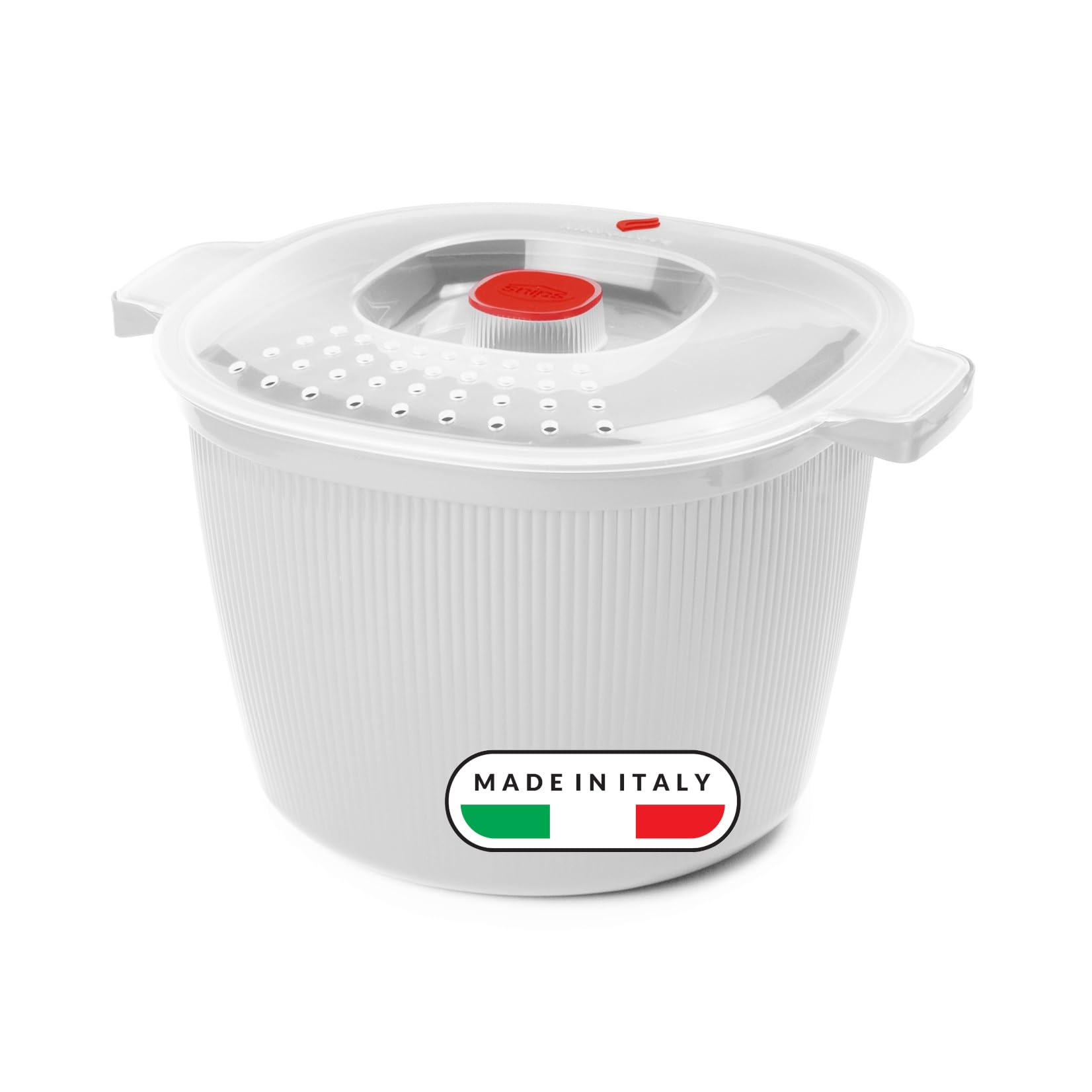 Snips Pasta Cooker for Microwave 26.5 x 22 x 16.5 cm -, 4 LT, Microwave Container, White 100% Made in Italy