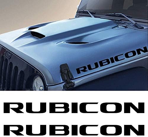 For Jeep Rubicon Wrangler Hood Decal Vinyl Decal Sticker- 25" (BLACK,Type B)