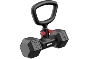 SEWD Dumbbell Kettlebell Converter - Adjustable Kettlebell Handle for Weight Lifting, Up to 110LB Capacity, Black, Plastic & 