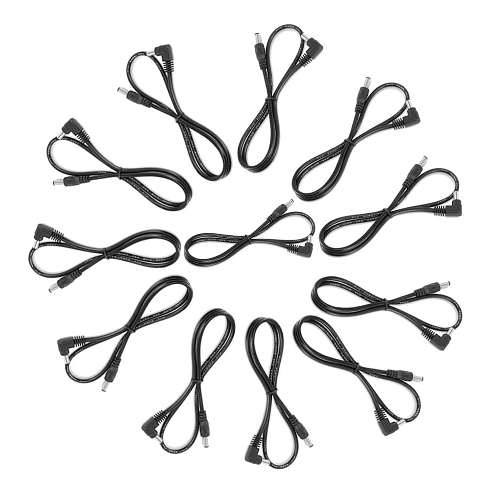 Mr.Power Guitar Effect Pedal DC Cable 5.5 x 2.1mm Power Lead/Cord, Male to Male 24AWG Connector Plug Wire Adapter (24 in, 12 Pack)