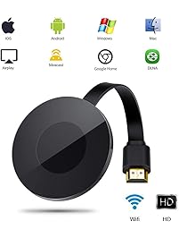 Wireless Display Dongle Receiver, 1080P HDMI Miracast WiFi Media Streamer Adapter Support Chromecast YouTube Netflix Hulu Plus Airplay DLNA TV Stick for Android/Mac/iOS/Windows