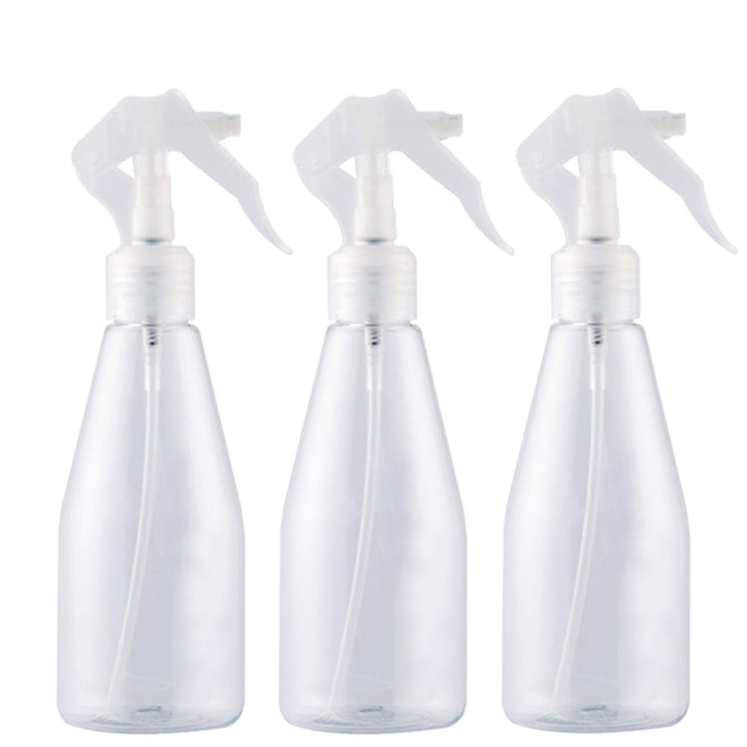 Plastic Spray Bottle 200ml/6.8oz 3 Pack Clear Empty Fine Mist Refillable Containers Set with lock for Liquids Cosmetic Skincare Perfume Hairspray and Planting