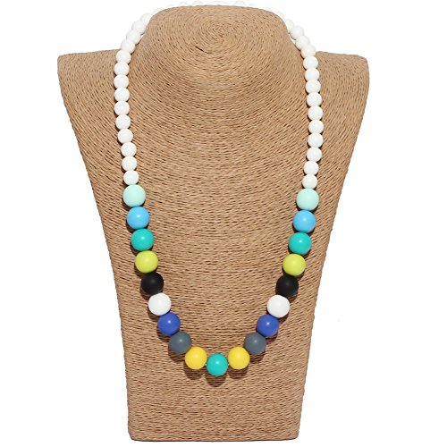 Silicone Baby Teething Necklace for Mom to Wear BPA Free Safe Beads to Chew vcmart