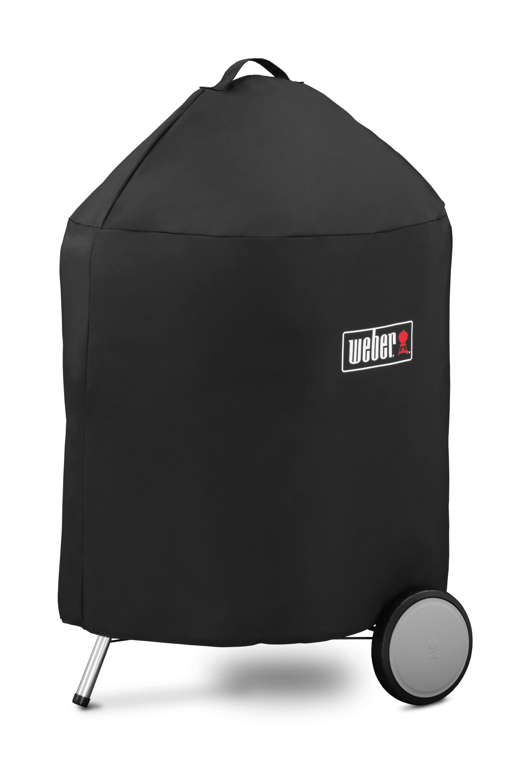 Weber Premium BBQ Cover/For 57 cm Charcoal Barbecues, Breathable Water-Resistant Fabric with UV Protection and Fastening Strap, Black, 89 x 63.5 x 68.5 cm
