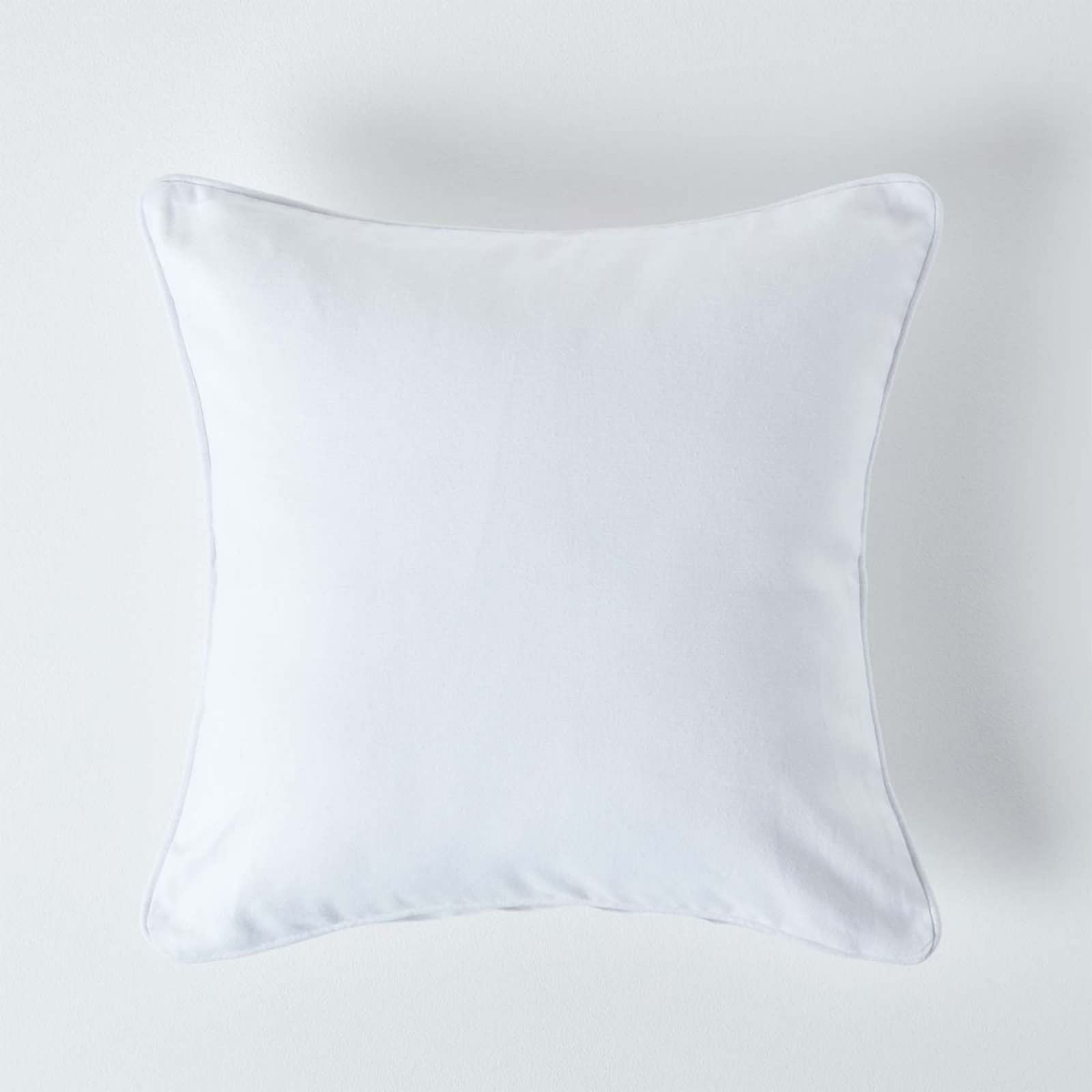 HOMESCAPES - 100% Cotton Plain Off White Cushion Cover- 45 x 45 cm Square - 18 x 18 Inches - Ivory - Sofa Cushion Pillow Cover - Washable โ image 1