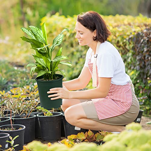 ELCOHO 15 Pack Flower Plant Pots 1 Gallon Planters Green Plastic Pots