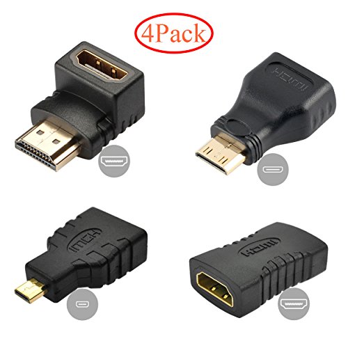 HDMI Cable Coupler Gold Plated HDMI Cable Connector hdmi Cable Adapter 1.4V Supports 3D & 4K Resolution (4pack Suit)