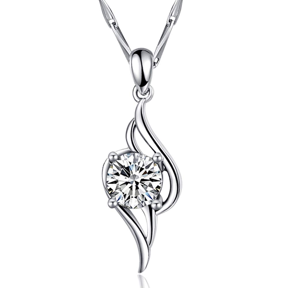 Bonlavie 925 Sterling Silver Necklace for Women Cubic Zirconia Love Infinity Pendant Necklace Jewelry — image 1