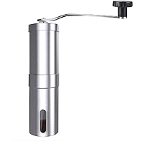 Manual Coffee Grinder with Adjustable Coarseness - Conical Burr Mill & Brushed Stainless Steel Whole Bean Burr Portable…