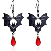 Gothic Bat Earrings Goth Earrings for Women Vintage Vampire Earrings Punk Style Black Red Crystal Bat Earring Victorian Halloween Vampire Jewelry Goth Accessories Gothic Jewelry Gifts for Women