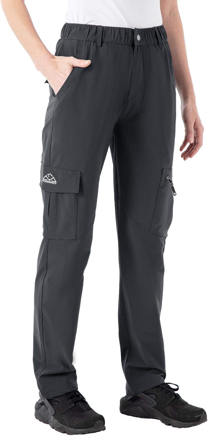 Rdruko Women's Hiking Pants Water-Resistant Quick Dry UPF 50 Travel Camping Work Pants Zipper Pockets: Clothing
