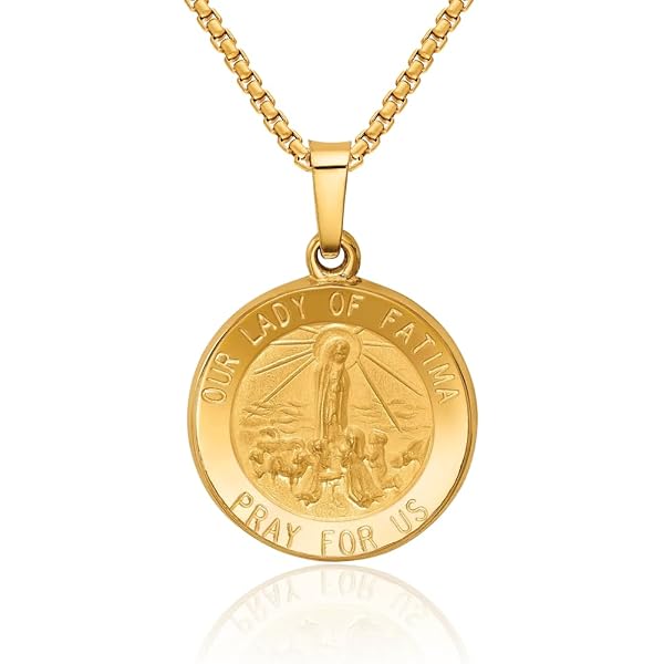 Solid 14K Yellow Gold Guardian Angel Medallion Charm Pendant - Handmade Textured Round Charm