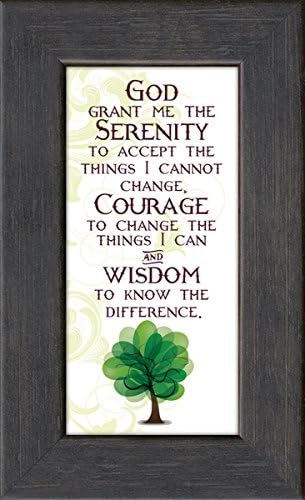 Serenity Prayer for Motivational Encouragement seeking Peace in Time of Challenge in a twelve-step program spiritual Gift Framed.