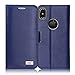 iPhone X Case, iPhone X Wallet Case, FYY [RFID Blocking wallet] Premium Genuine Leather 100% Handmade Wallet Case Credit Card Protector for iPhone X Edition (2017) Navy Blue