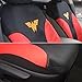 BDK Warner Bros DC Comics Wonder Woman Car Accessories Seat Covers - Front Car Seat Cover Includes Removable Head Cover & Matching Seat Belt Pads, Side Airbag Compatible, Universal Fit, Red & Black