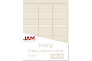 JAM PAPER Return Address Labels - Standard Mailing - 1 x 2 5/8 - Ivory - 120 Shipping Labels/Pack